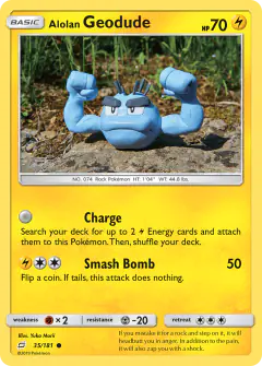 Alolan Geodude Common card from Team Up