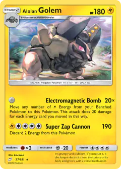 Alolan Golem Rare card from Team Up