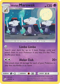 Alolan Marowak Rare card from Team Up