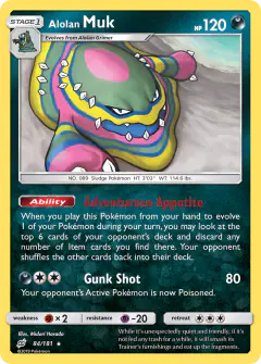 Alolan Muk Rare card from Team Up