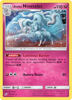 Alolan Ninetales Rare Holo card from Team Up