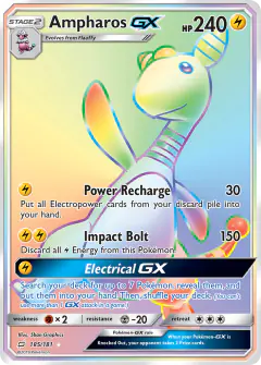 Ampharos-GX Rare Rainbow card from Team Up