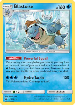Blastoise Rare card from Team Up
