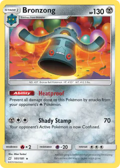 Bronzong Rare card from Team Up