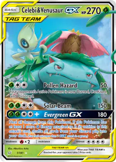 Celebi & Venusaur-GX Rare Holo GX card from Team Up
