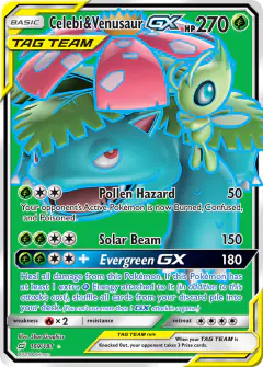 Celebi & Venusaur-GX Rare Ultra card from Team Up