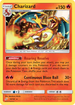 Charizard Rare card from Team Up