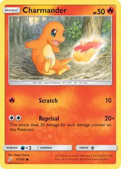 Charmander Common card from Team Up