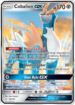 Cobalion-GX Rare Holo GX card from Team Up