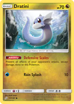 Dratini Common card from Team Up
