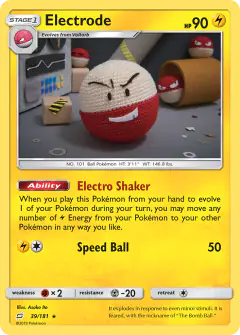 Electrode Rare Holo card from Team Up