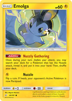 Emolga Common card from Team Up