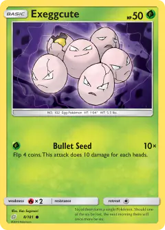 Exeggcute Common card from Team Up