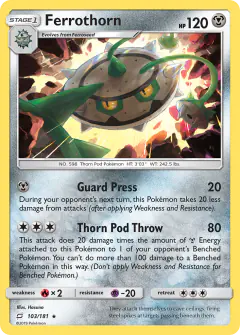 Ferrothorn Rare card from Team Up