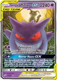 Gengar & Mimikyu-GX Rare Holo GX card from Team Up