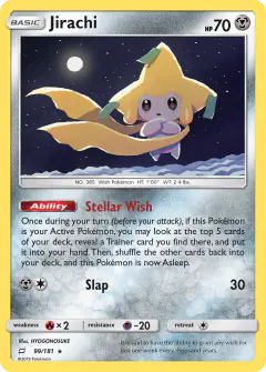 Jirachi Rare Holo card from Team Up