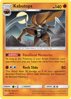 Kabutops Rare card from Team Up