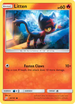 Litten Common card from Team Up