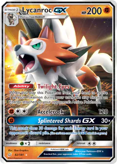 Lycanroc-GX Rare Holo GX card from Team Up