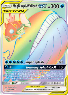 Magikarp & Wailord-GX Rare Rainbow card from Team Up