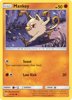 Mankey Common card from Team Up