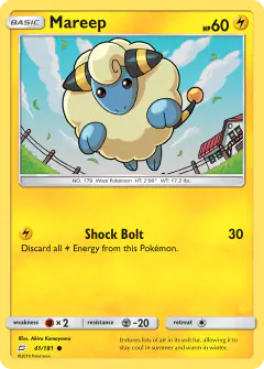 Mareep Common card from Team Up