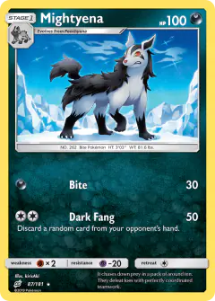 Mightyena Rare card from Team Up