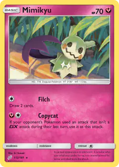 Mimikyu Rare card from Team Up