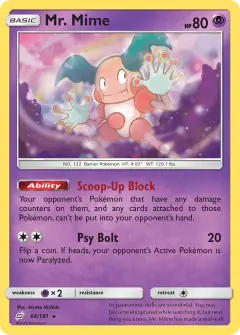 Mr. Mime Rare card from Team Up