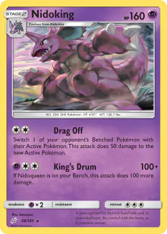 Nidoking Rare card from Team Up