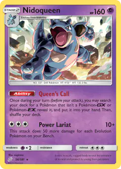 Nidoqueen Rare card from Team Up