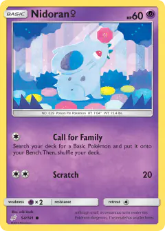 Nidoran ♀ Common card from Team Up