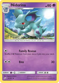 Nidorina Uncommon card from Team Up