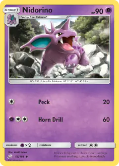 Nidorino Uncommon card from Team Up