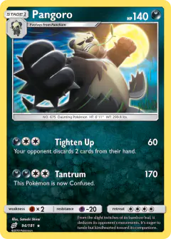 Pangoro Rare card from Team Up
