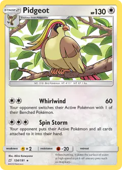 Pidgeot Rare card from Team Up