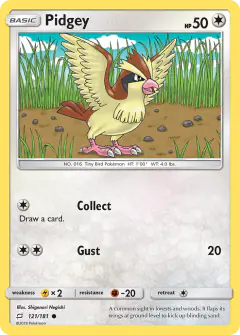 Pidgey Common card from Team Up