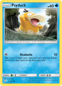 Psyduck Common card from Team Up