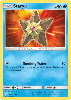 Staryu Common card from Team Up