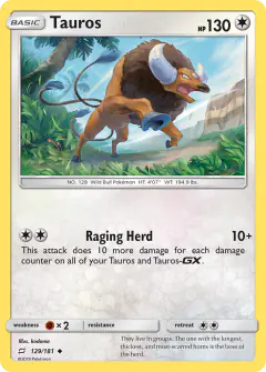 Tauros Uncommon card from Team Up