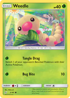 Weedle Common card from Team Up