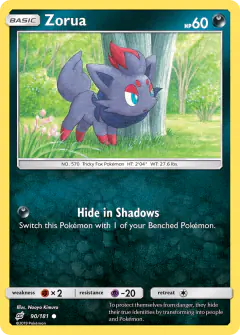 Zorua Common card from Team Up