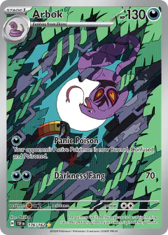 Arbok Illustration Rare card from Temporal Forces