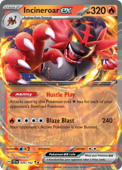 Incineroar ex Double Rare card from Temporal Forces