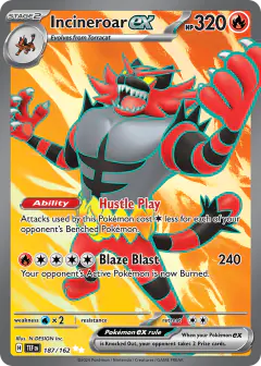 Incineroar ex Ultra Rare card from Temporal Forces