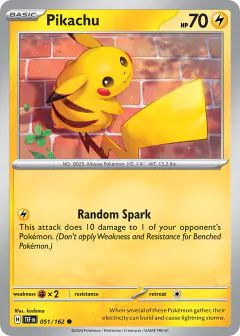 Pikachu Common card from Temporal Forces
