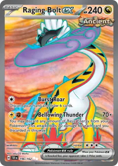 Raging Bolt ex Ultra Rare card from Temporal Forces