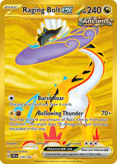 Raging Bolt ex Hyper Rare card from Temporal Forces