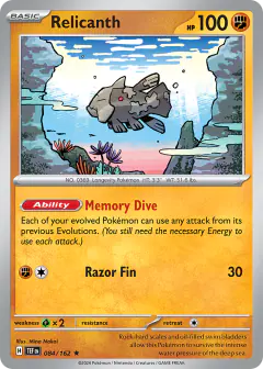 Relicanth Rare card from Temporal Forces