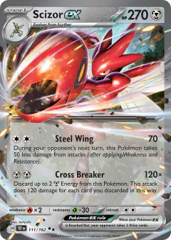 Scizor ex Double Rare card from Temporal Forces